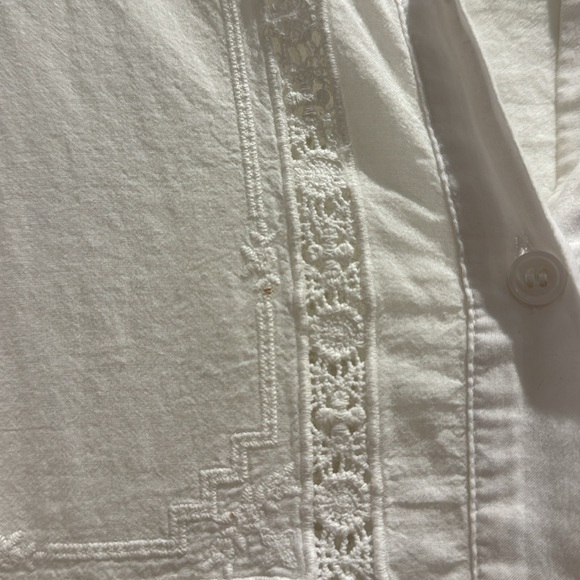 Zara Poplin Blouse with lace insert - size S - Picture 4 of 4